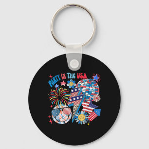 Party In The USA 4th Of July Independence Day USA Key Ring