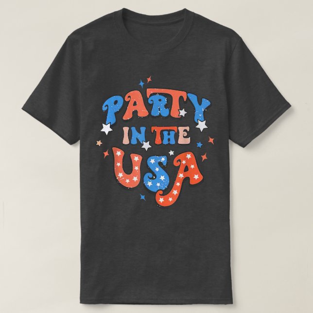 Party in the USA 4th of July Party American Family T-Shirt (Design Front)