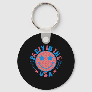 Party In The Usa 4th Of July Preppy Smile Kids Tee Key Ring