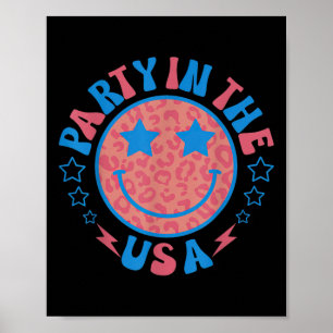 Party In The Usa 4th Of July Preppy Smile  Poster