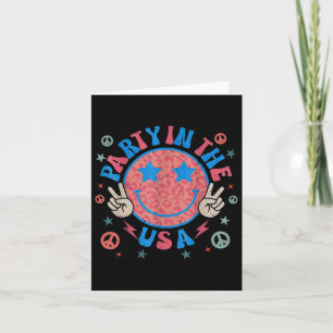 Party In The Usa 4th Of July Preppy Smile Retro Me Card