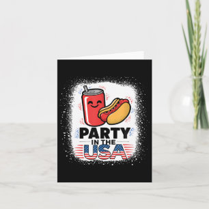 Party In The Usa 4th Of July Themed Soda And Hotdo Card