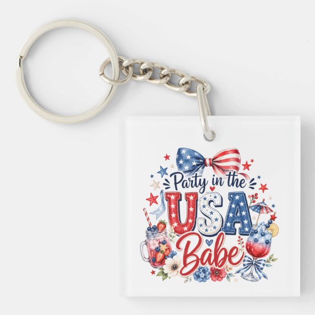 Party in the USA Babe Key Ring (Front)