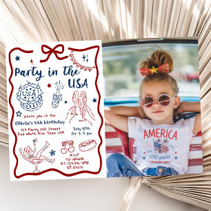 Party in the USA Birthday Photo Invitation