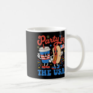 Party In The Usa Cute Soda And Hotdog Patriotic 4t Coffee Mug
