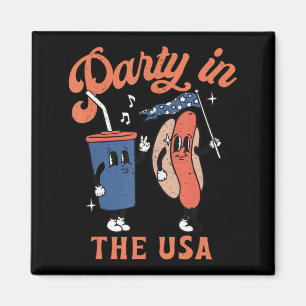 Party In The Usa Hot Dog Love USA Fun Fourth Of J Magnet