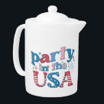 Party In The USA Patriotic<br><div class="desc">Party In The USA Patriotic Teapots</div>