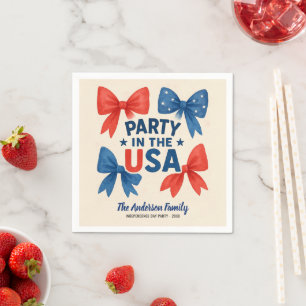 Party in the USA Patriotic 4th of July Custom Napkin