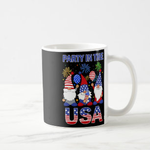 Party In The Usa Patriotic Gnome Flag 4th July Kid Coffee Mug