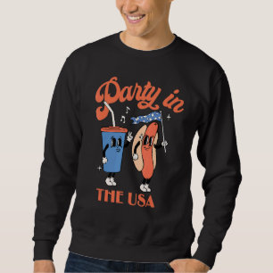 Party In The Usa Retro Hippie American Patriotic 4 Sweatshirt