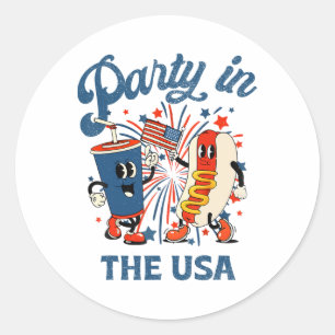 Party In The Usa Shirt 4th Of July Independence Da Classic Round Sticker