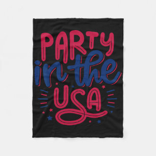 Party In The Usa Vintage Independence Day 4th Of J Fleece Blanket