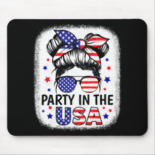 Party In Usa Girls 4th Of July Shirt Daughter Mess Mouse Pad