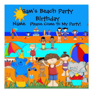 beach party invitations