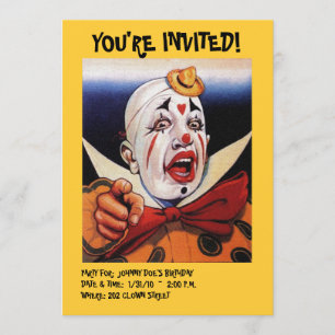 PARTY INVITATION CLOWN ~ EASY TO CUSTOMIZE!