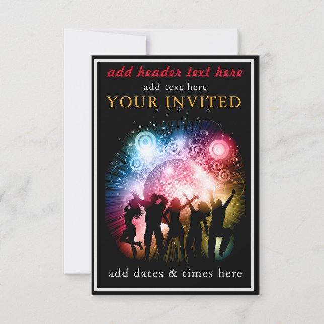 Party Invitation Flat Card (Front)