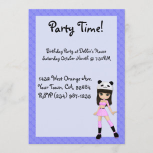 Party Invitation Girly Girl Debbie