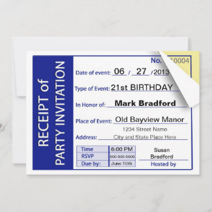 PARTY INVITATION - RECEIPT - MULTI-PURPOSE