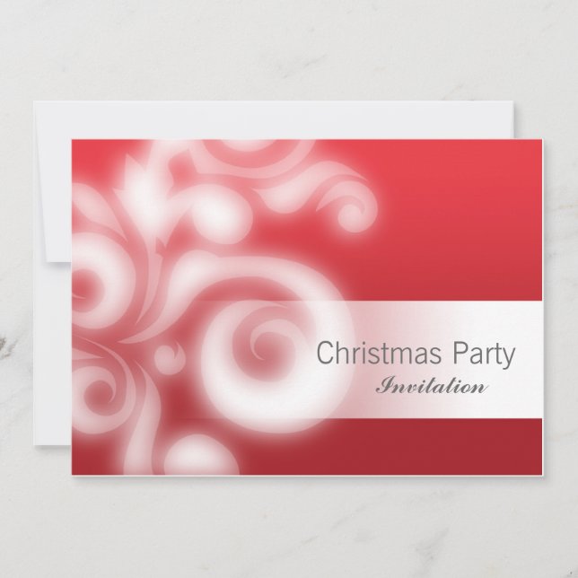 Party invitation red with text (Front)