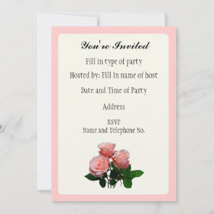 Party Invitation - Rose Design