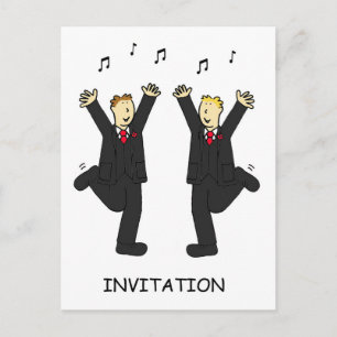 Party Invitation Two Grooms Dancing