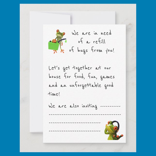 Party invitation "We need more hugs from you!"  (Creator Uploaded)