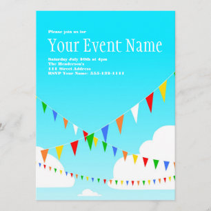 Party Invitation with Pennants