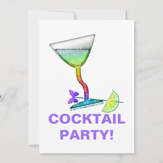PARTY INVITATIONS - BUTTERFLY MARTINI (Front)