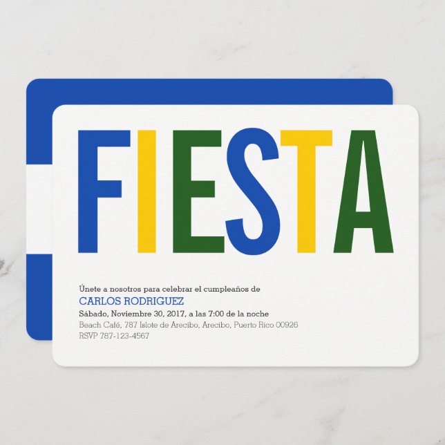 Party: Invitations: El Salvador: Salvadorian Flag Invitation (Front/Back)