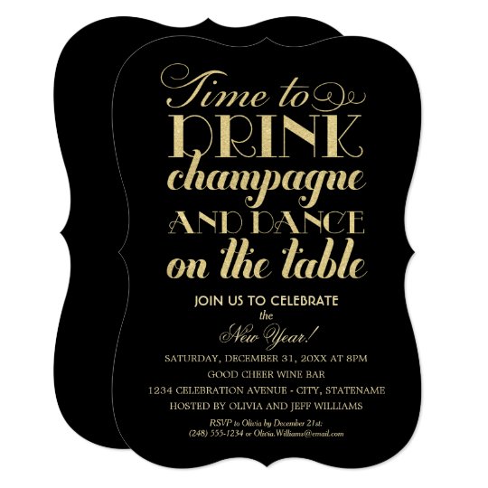 Party Invitations | Time to Drink Champagne