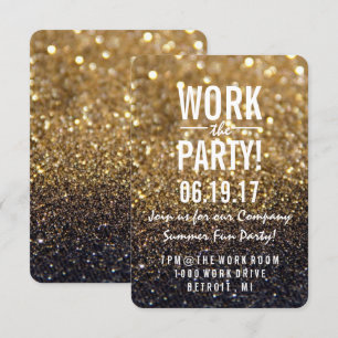 Party Invite Gold Lit Nite Fab