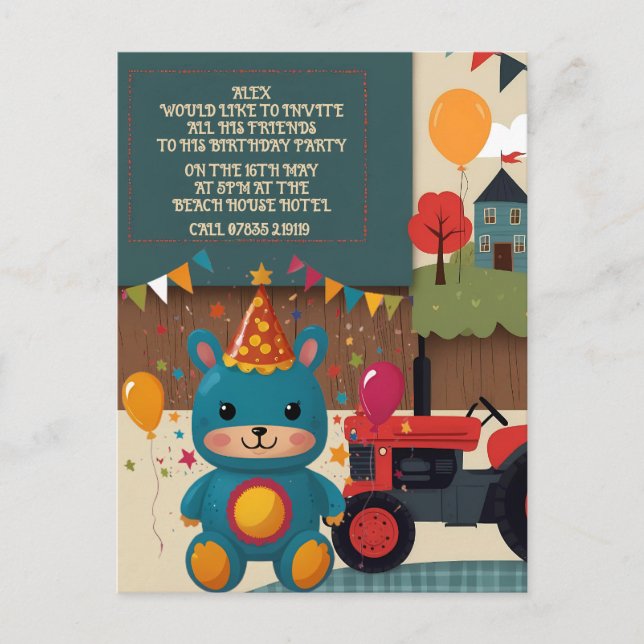 Party invites postcard (Front)