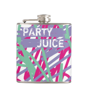 Party Juice 80s eighties colour medley crayon Hip Flask