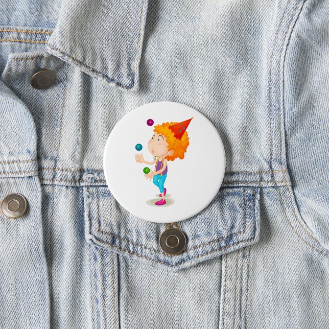 Party Kid Juggling Colourful Balls 7.5 Cm Round Badge (Creator Uploaded)