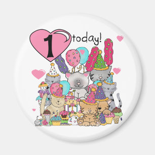 Party Kittens 1st Birthday Tshirts and Gifts Magnet