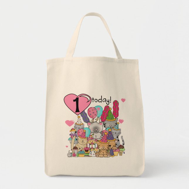 Party Kittens 1st Birthday Tshirts and Gifts Tote Bag (Front)
