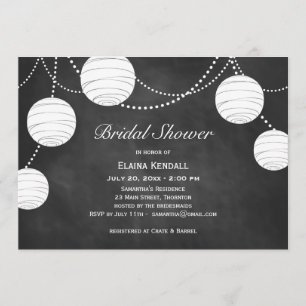Party Lanterns on Chalk Bridal Shower Invitation
