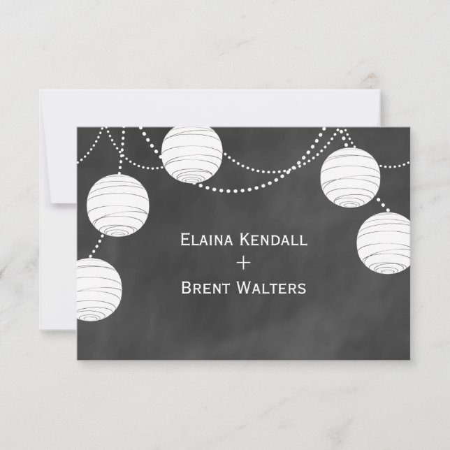 Party Lanterns on Chalk RSVP (Front)