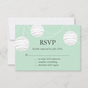 Party Lanterns RSVP in Mint Green Card