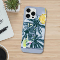 Party Light Cocktail Disco Ball Palm Blue Initials