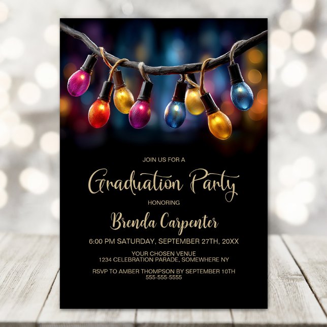 Party Lights Graduation Party Invitation (Creator Uploaded)