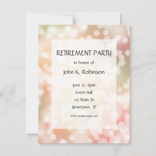 Party lights Retirement Party Invitation (Front)