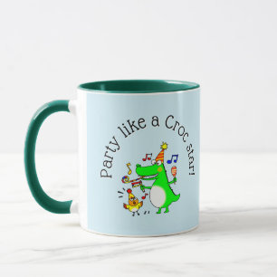 Party Like a Croc Star Cute Dancing Crocodile Mug