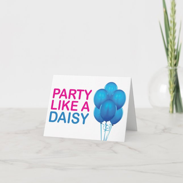 Party Like A Daisy Birthday Card (Front)