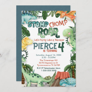 Party Like a Dinosaur Birthday Invitation