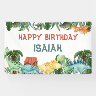 Party Like a Dinosaur Birthday Personalised Banner