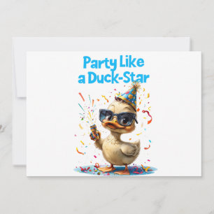 Party Like a Duck Star – Fun Celebration Design Invitation