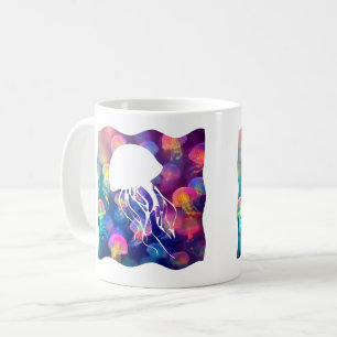 Party Like a Jellyfish Silhouette Customisable Coffee Mug