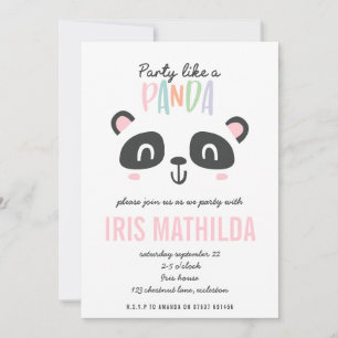 Party like a panda bright colourful birthday