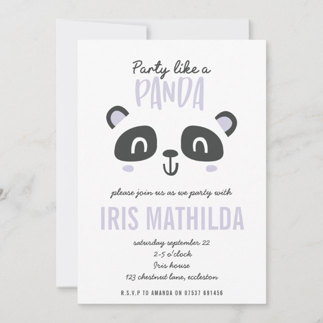 Party like a panda bright colourful birthday (Front)